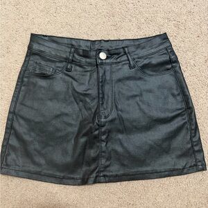 Black Leather Mini Skirt
